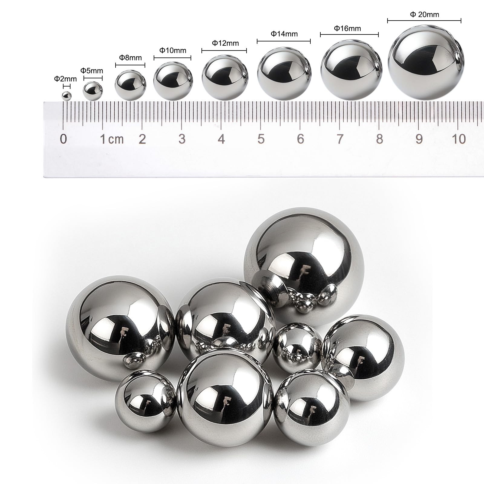 10pcs 15mm Bearing Balls 304 Stainless Steel G100 Precision Balls，15mm/apr.0….