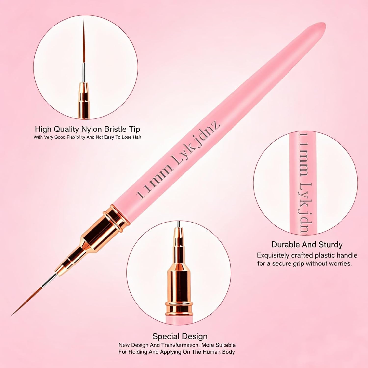 5 Pcs Nail Art Liner Brushes, Multi Size UV Gel Detail Painting Brushes | 7/9/11
