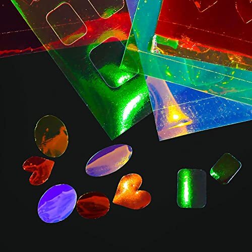 11 Sheets Aurora Nail Foil Laser Nail Stickers Glass Paper Cellophane Nail Art