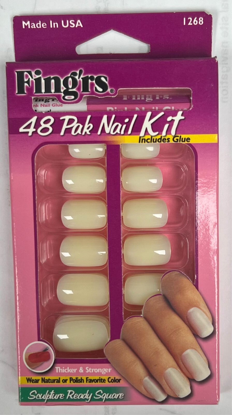 Fing’rs SCULPTURE READY SQUARE 48 pak nails # 1268