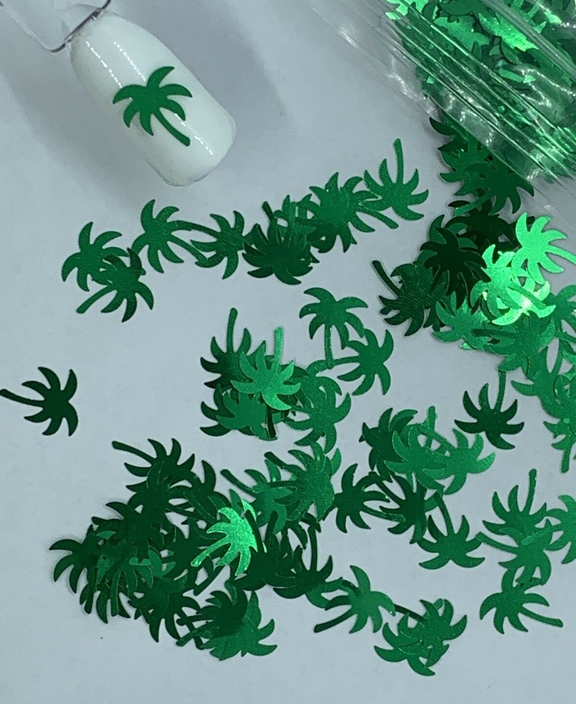 Metallic Green Palm Tree Nail Glitter | 1 TSP | Gel Nail Art & Acrylic