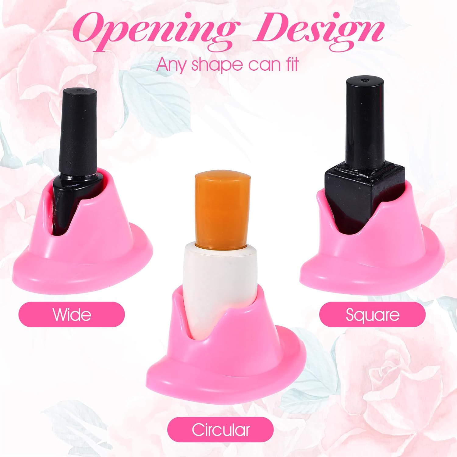 4PCS Soft Rubber Nail Polish Bottle Holder Stand Anti-Spill Manicure Tool