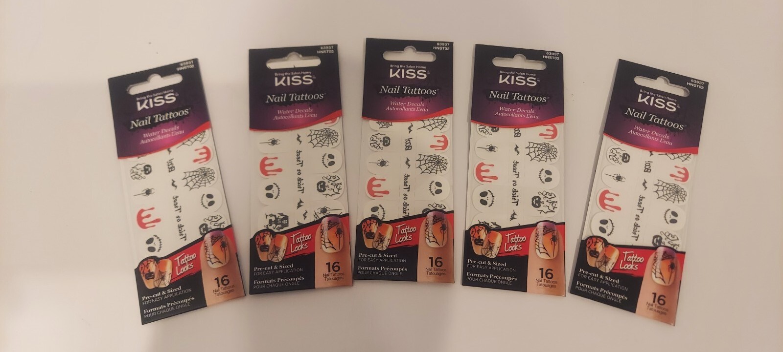 5 Packs Kiss Halloween 16 Nail Tattoos 80 Total Nightmare Before Christmas Jack