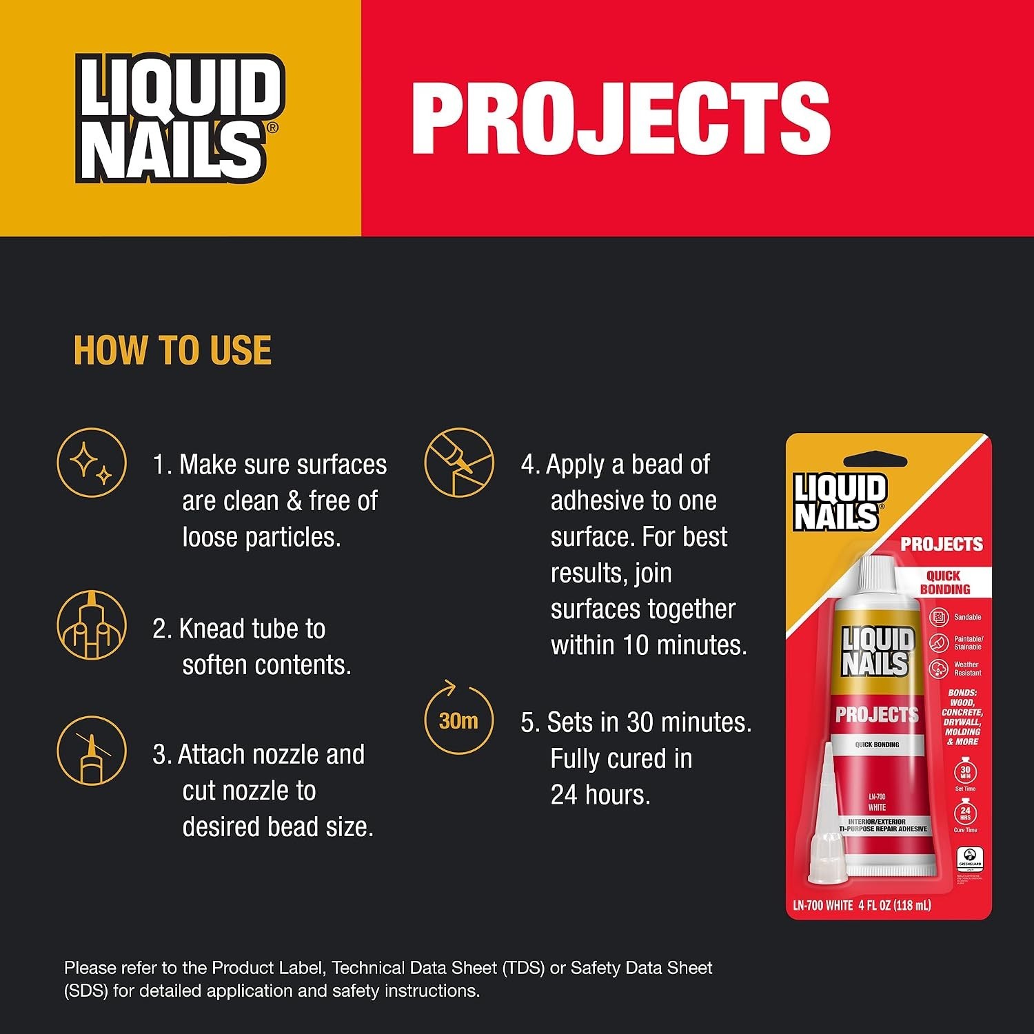 4-Ounce Waterproof Adhesive for Small Projects and Repairs on Multiple Surfaces