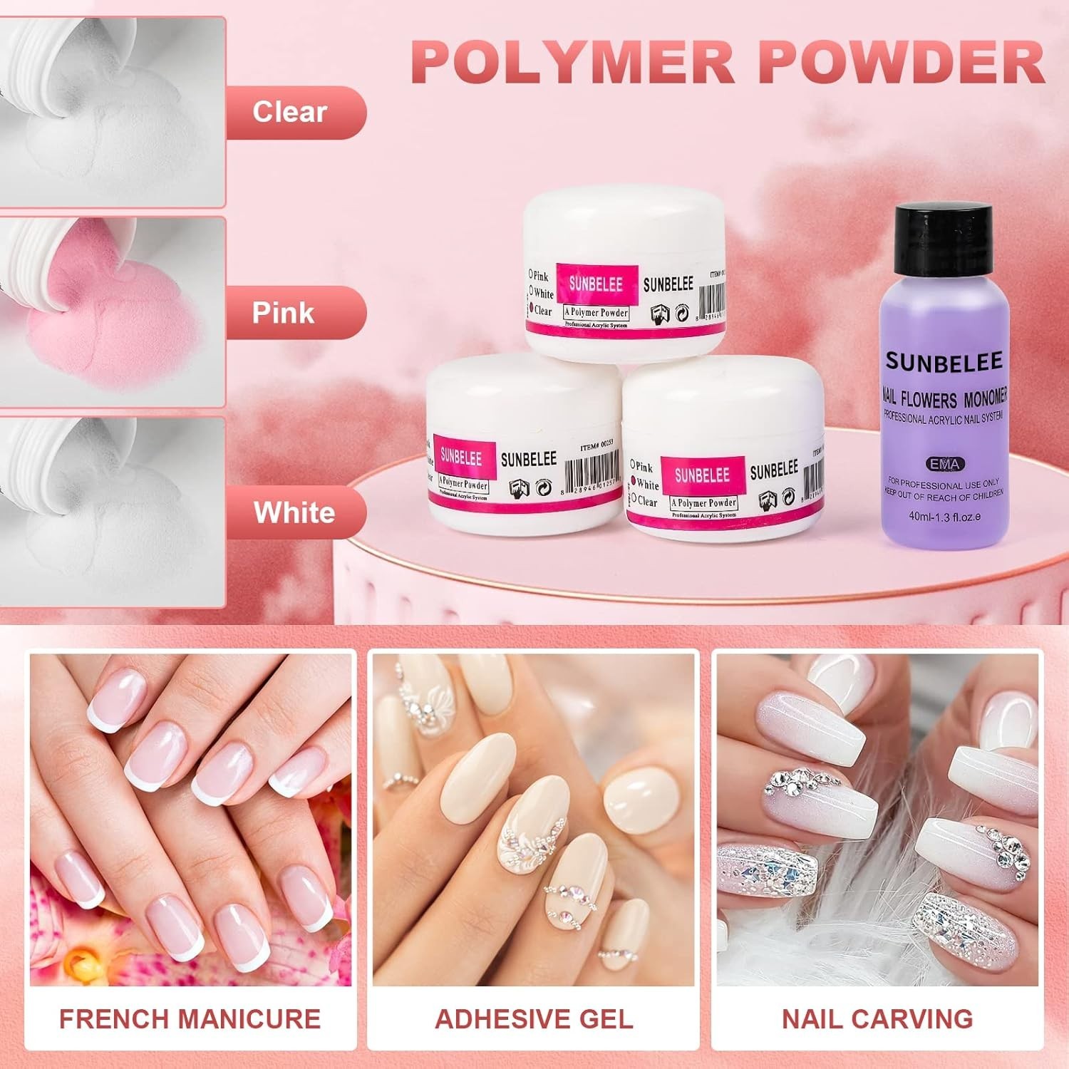 Complete Acrylic Nail Kit: UV LED Light & Nail Drill for Salon-Quality Manicures