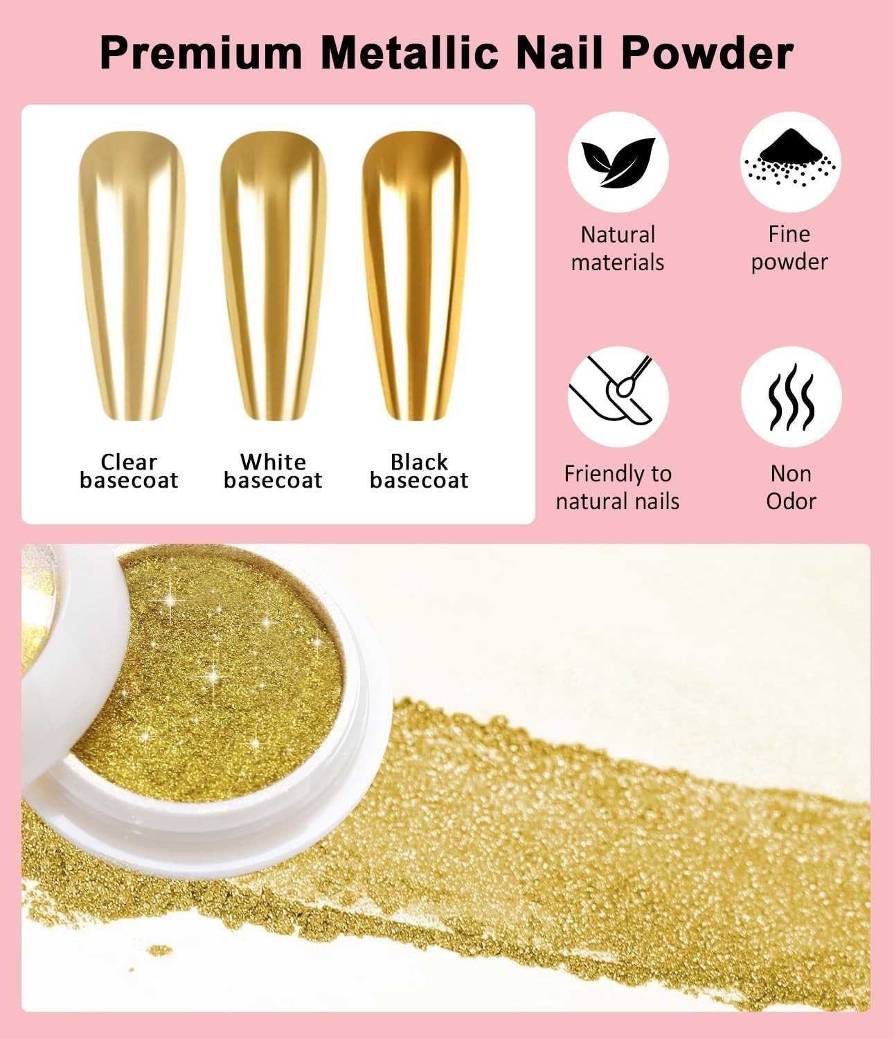 DIY 3D Nail Art Kit with Clear Gel & Chrome Powder – Ideal Gift for Enthusiasts