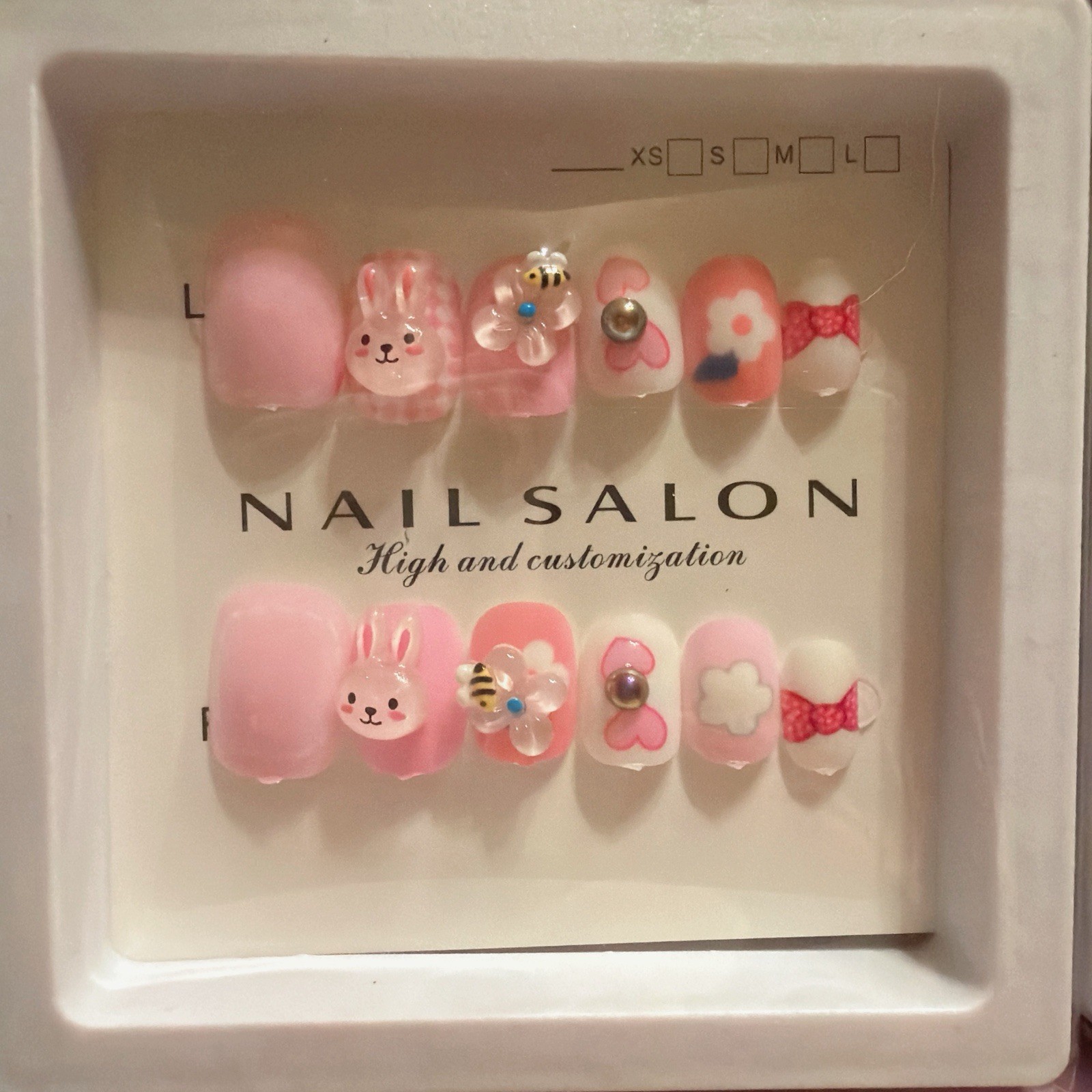 6 Boxes Kids Press On Nails 3D Cartoon False Nails Mixed Cute Designs Gift Set