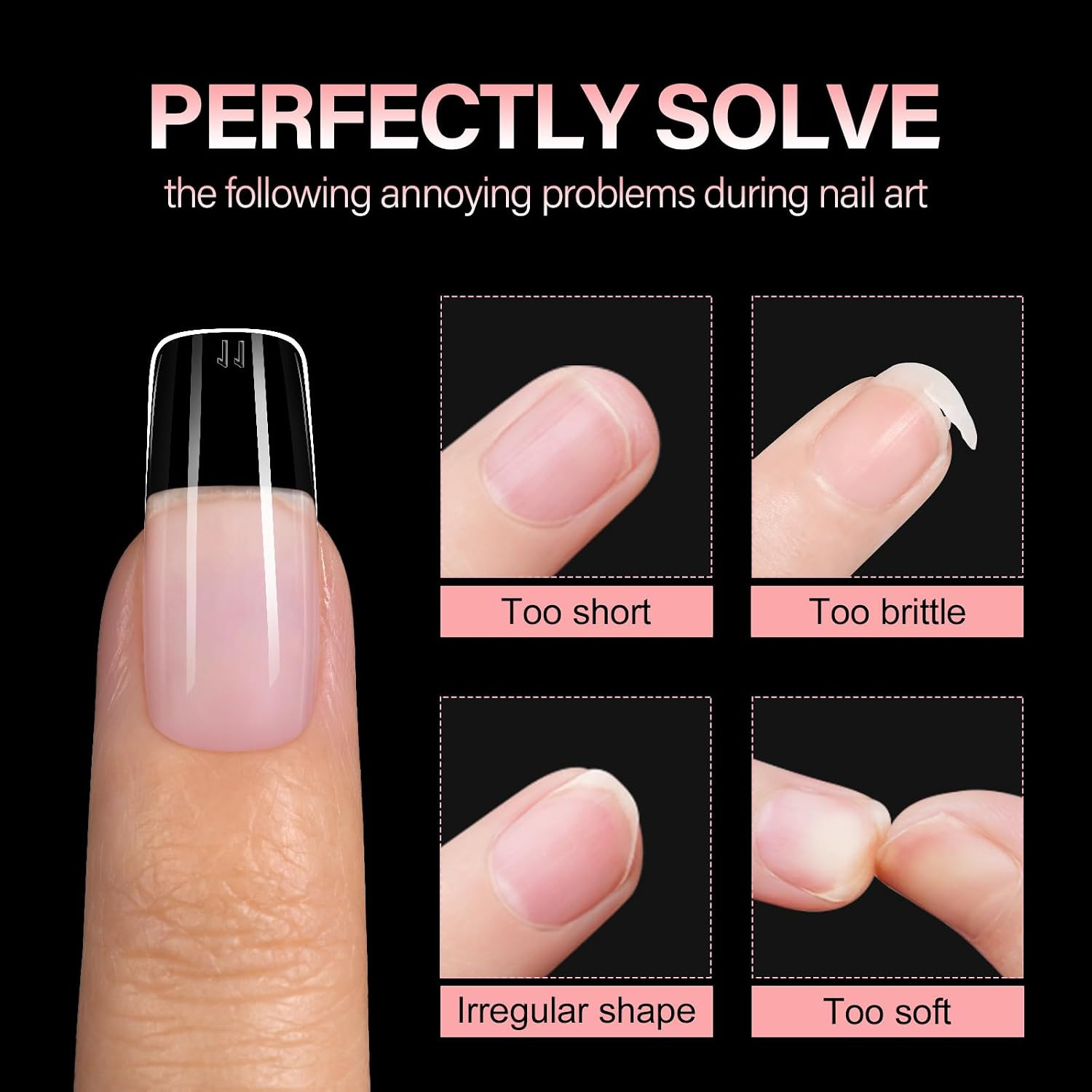 Medium Square Pre-Filed Nail Tips 120Pcs for Nail Salon Lovers | Full Cover, Hal