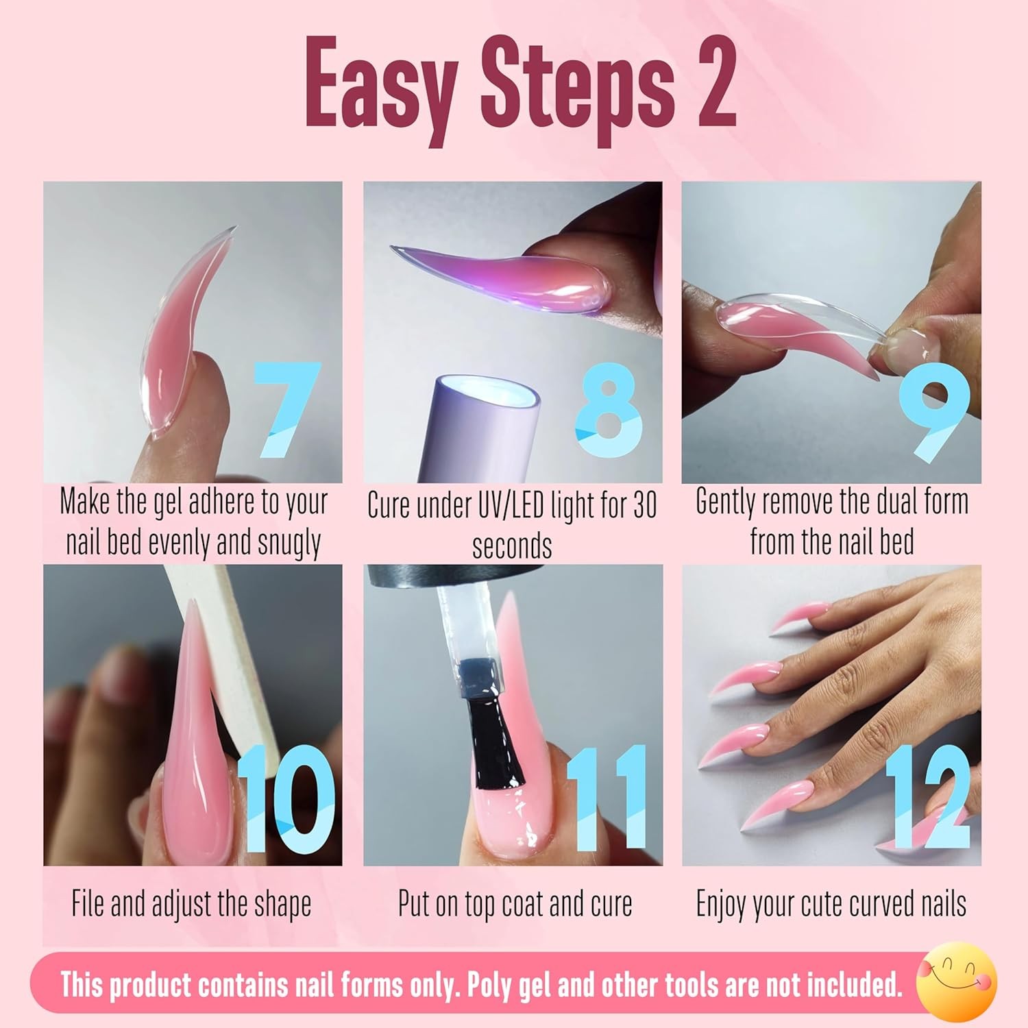 Curved Stiletto Nail Dual Forms for Poly Gel Eagle Claw Form For Polygel
