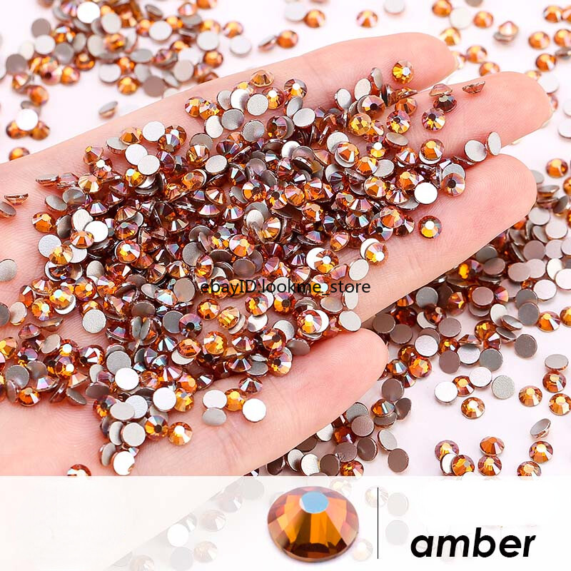 Metal Style Nail Art Rhinestones Flatback Crystal Gems Craft Decor Glass Beads