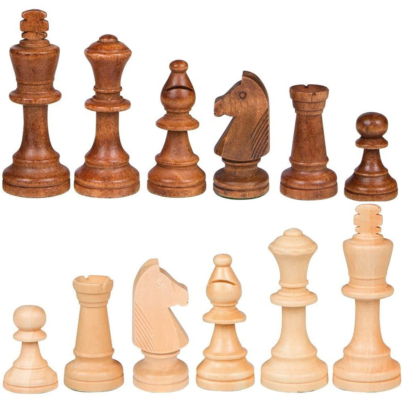 NiSotieb 2 in 1 Chess Pieces Wood 3.5 inches (L) x 1 inch (W) x 0.1 cm (H)