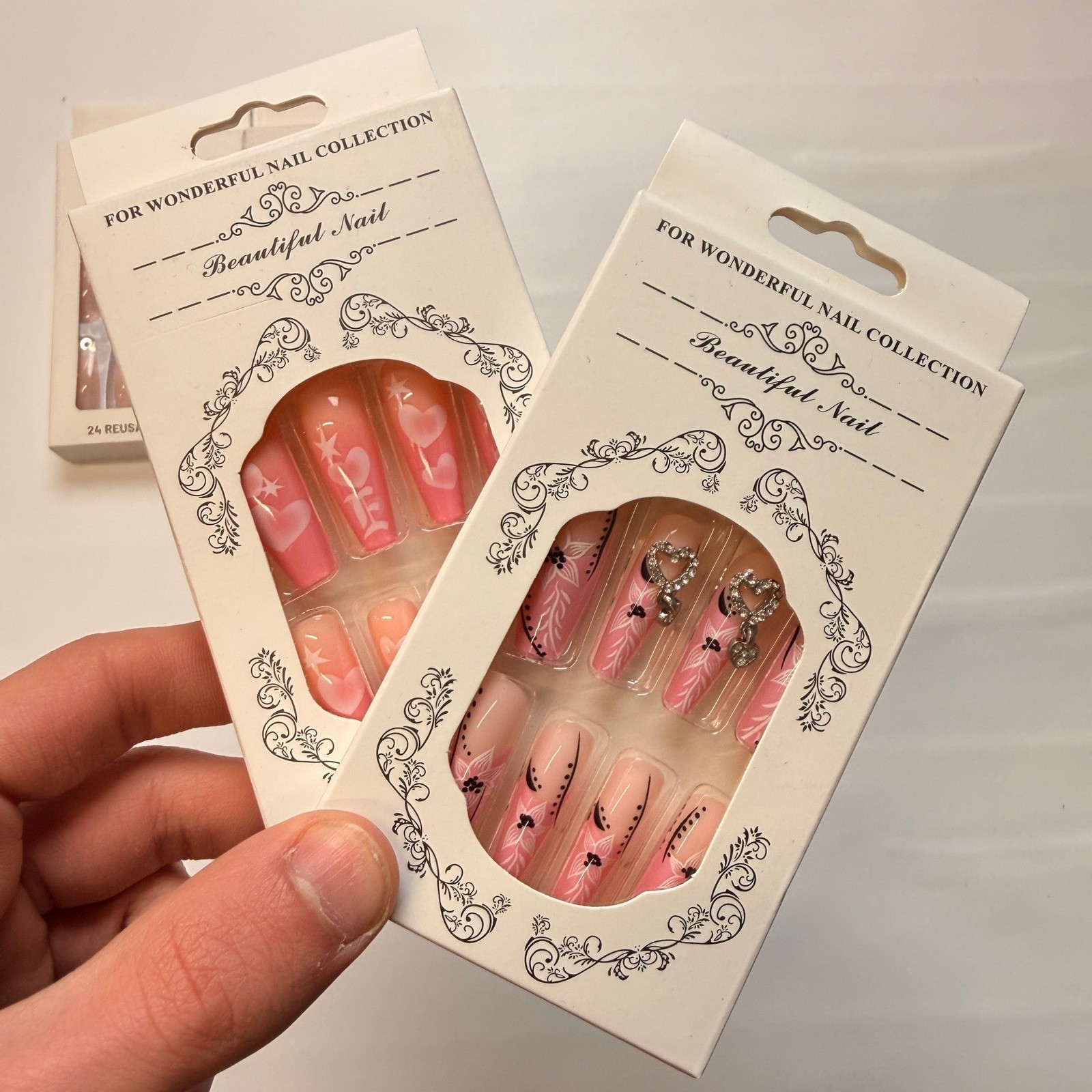 Lot of 10 Pack of 24 New False Press On Nails Assorted Designs and Colors №N22