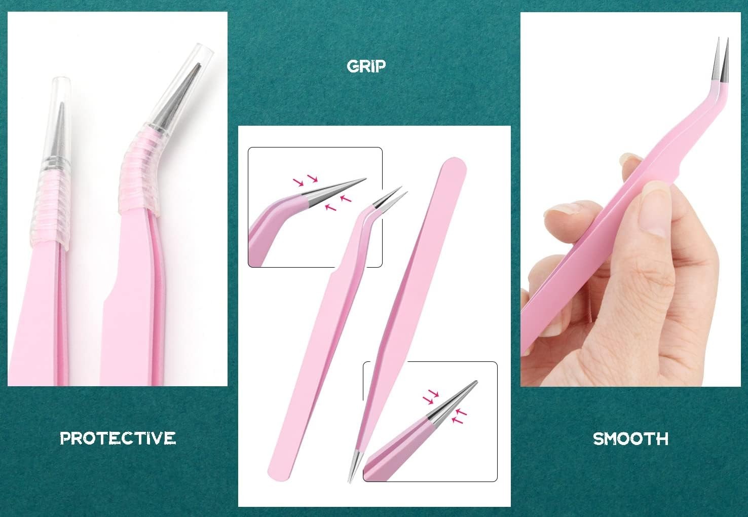 2 Pieces Sticker Tweezers, Cute Craft Tweezers for Stickers, Scrapbooking, Vi…