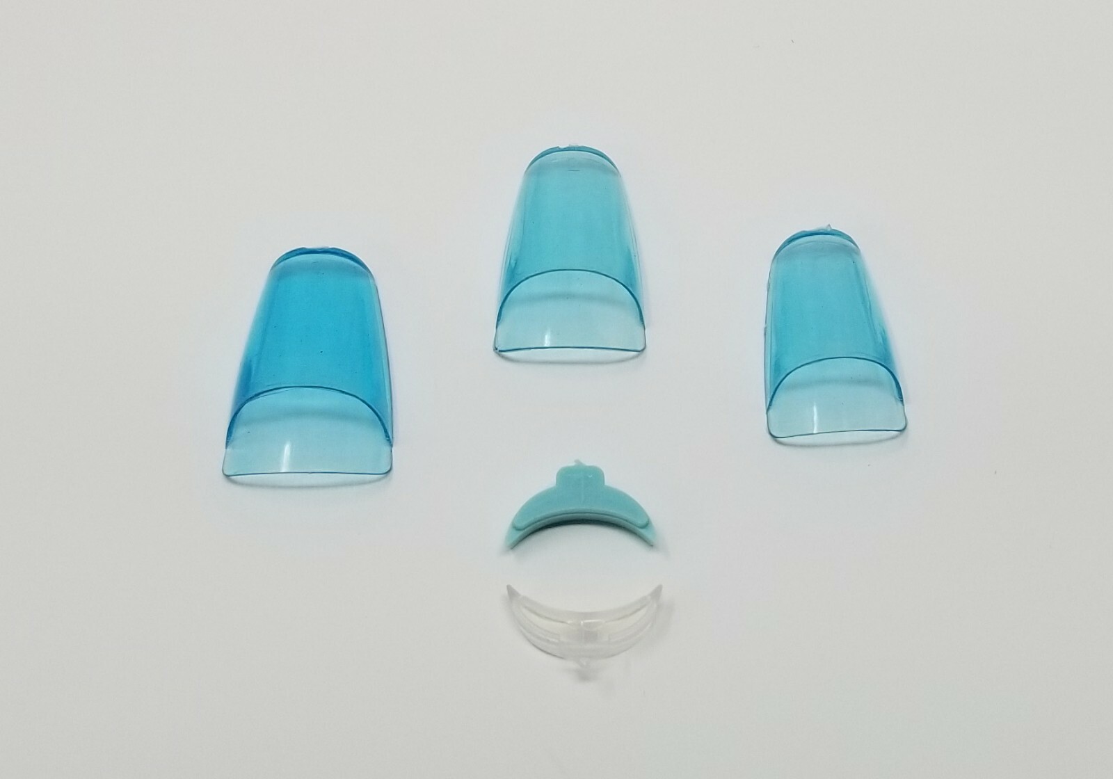 24 Aquarium Nails AQUA Blue Acrylic False Nail Art Tips Syringe injector Kit