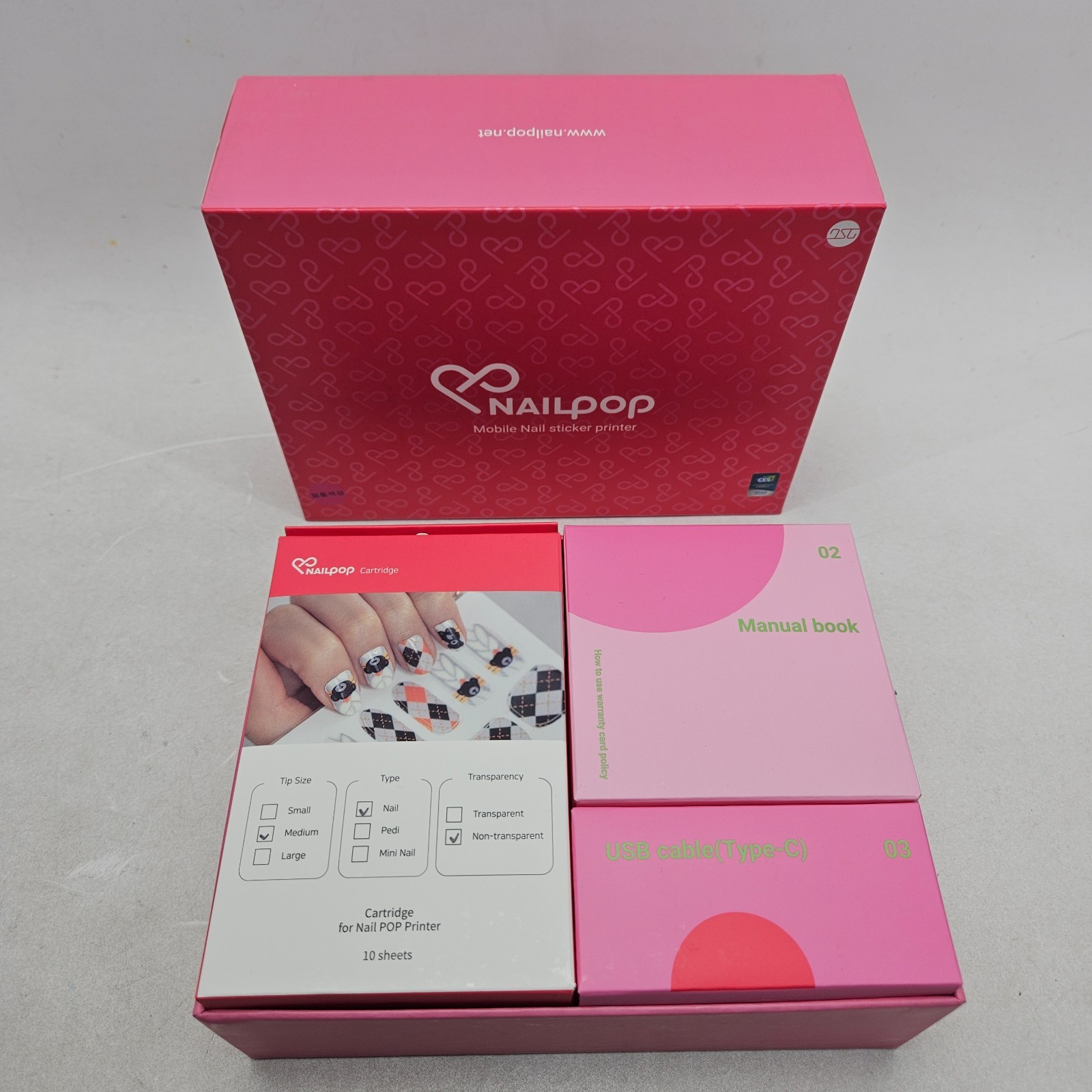 Nailpop Mobile Nail Sticker Printer comes w/ 10 Sheets of Nail Stickers