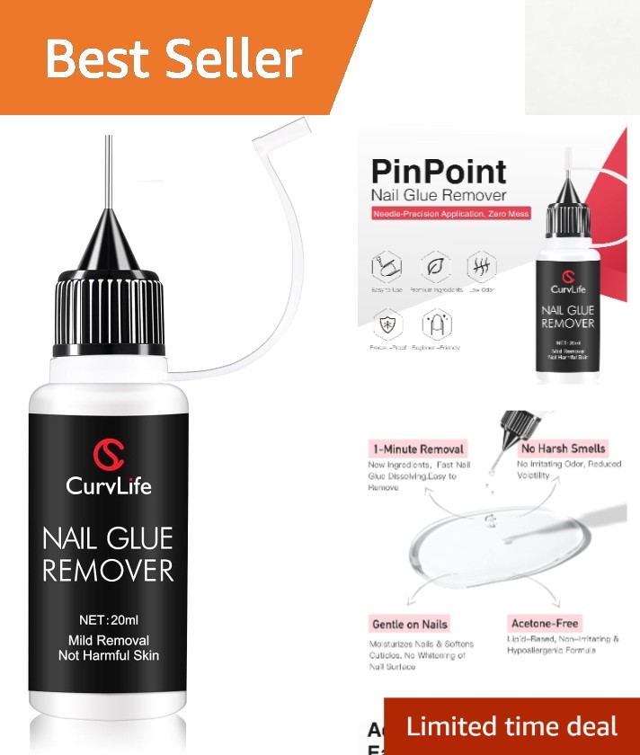 20ml Gentle Nail Glue Remover – Non-Acetone, Portable & Effective Solution