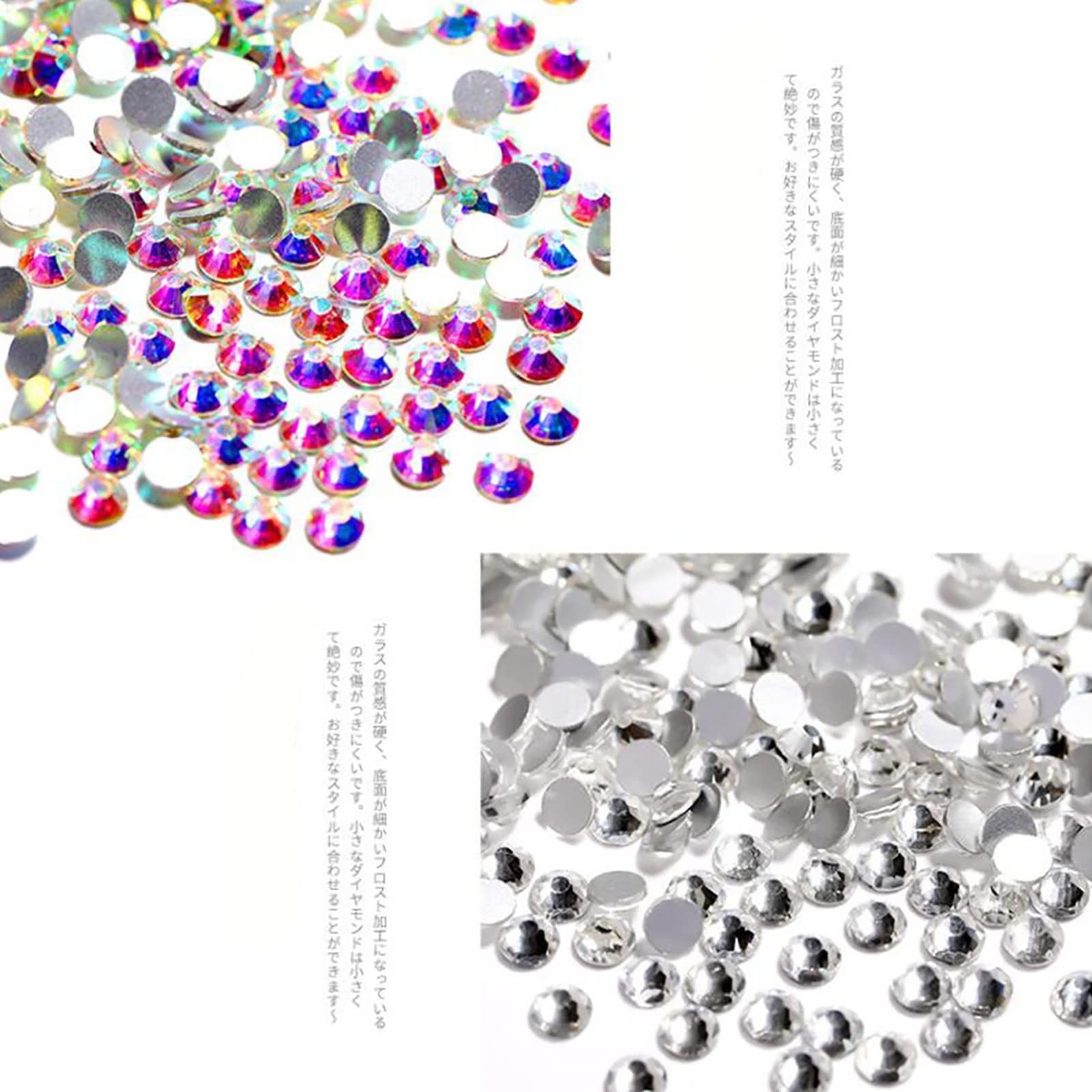 Rhinestones 1440pcs SS20 Glass Nail Art Crystal Clear White Flatback Gemstone…