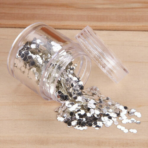 4 Boxes/Set Nail Art Sequin Glitter Sheets Tips Silver Powder Dust Nail Decor