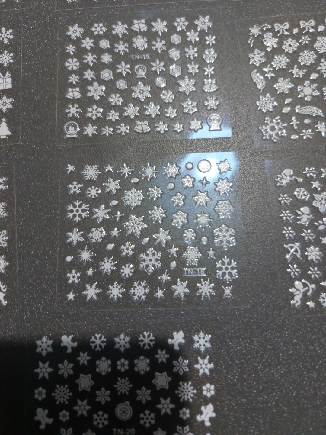 10 X Small Sheets Of White Christmas Nail Art Stickers (D214) New