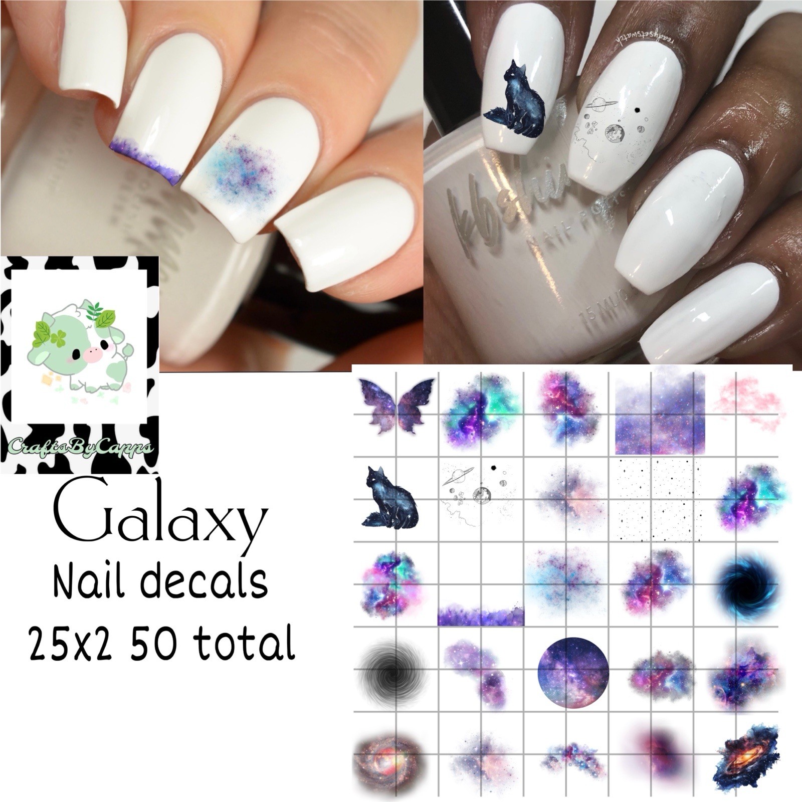 Galaxy Nail Decals Set Of 50
