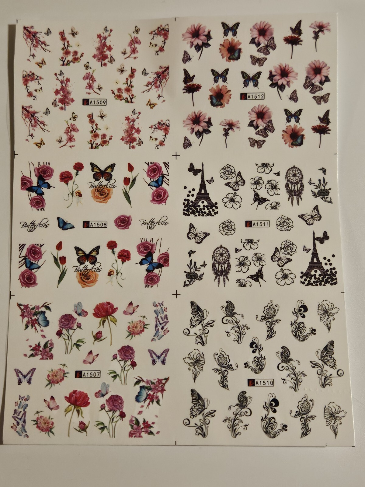 Butterfly Nail Art Stickers Water Transfer (2 Sheets) US SHIPPER