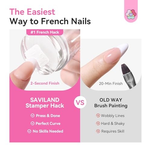 French Tip Nail Stamp: 4PCS Nail Art Stamper Kit Clear 1A-Nail Art Stamper Kit
