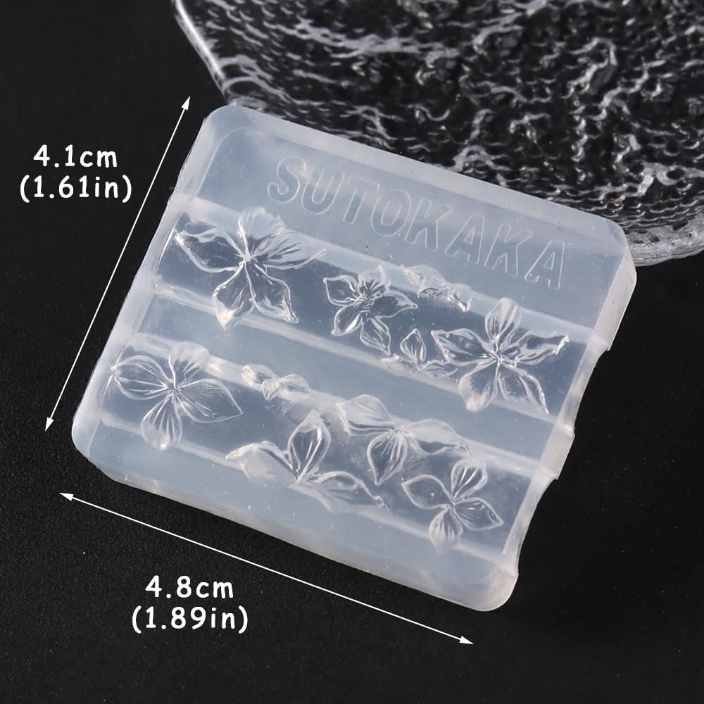 Silicone 3D Hibiscus Flower Nail Mold for Resin Art and DIY Nail Designs