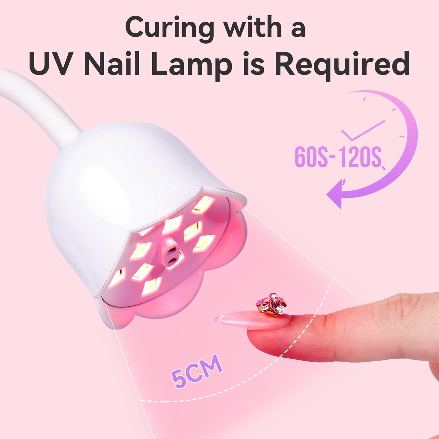 UV Cured Rhinestone Nail Glue – 30ML Non-toxic Adhesive for Flawless Manicures