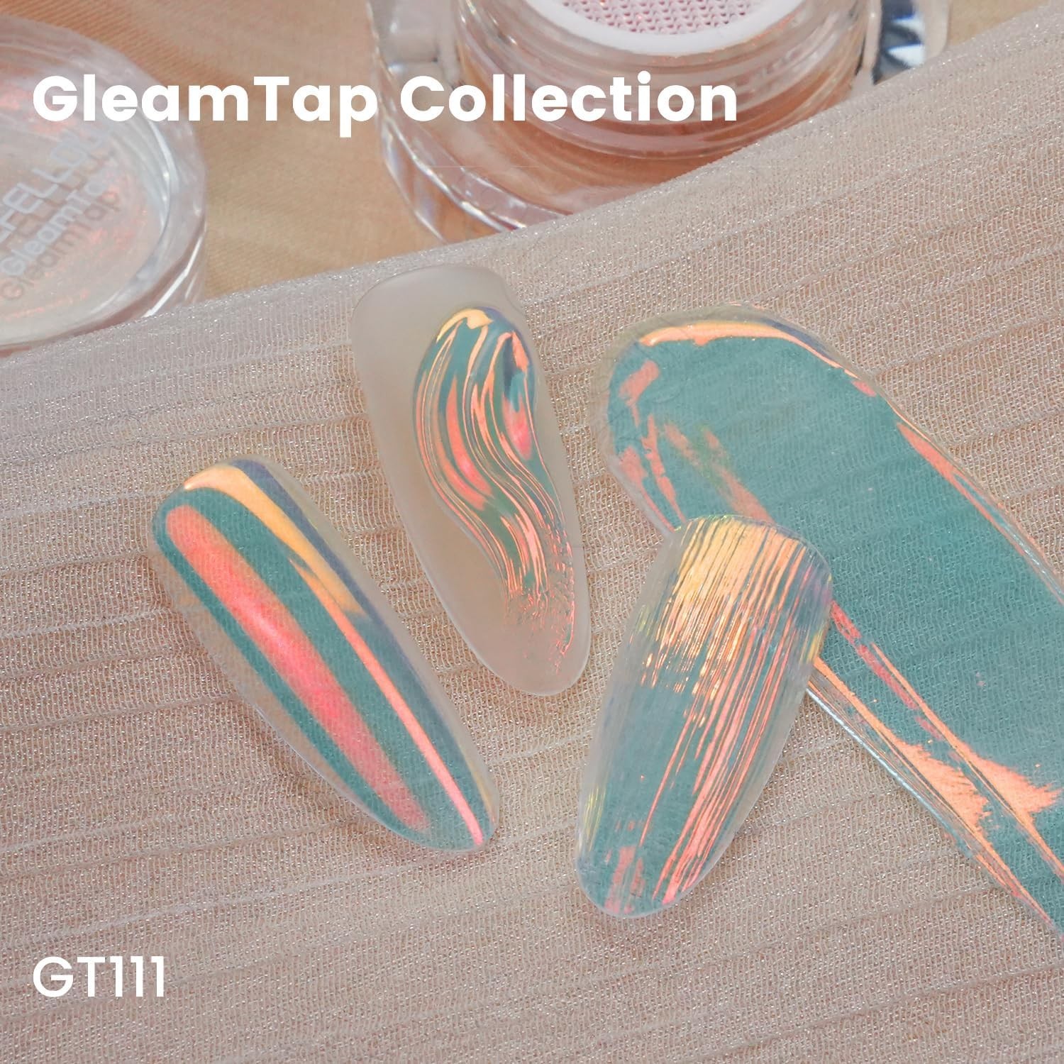 GleamTap Cushion Aurora Nail Powder GT111 Afterglow – Mermaid Chrome Glitter