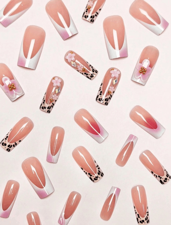 NEW 24pcs/Set Press On Nails Sweet Leopard Pring – JUST ADORABLE!!!