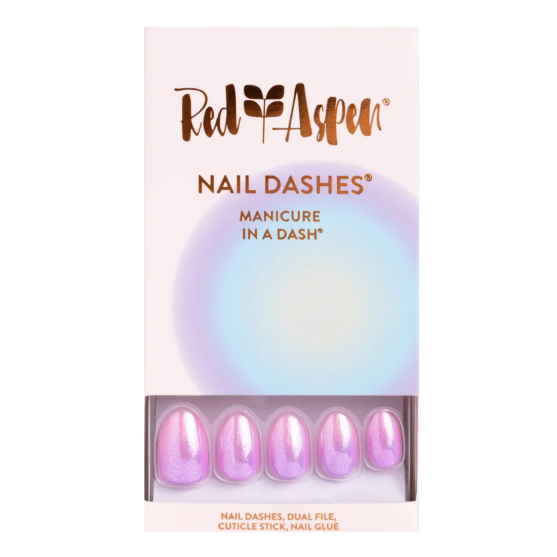 Red Aspen Press On Nails- O’Malley’s Opal Obsession-Pink- Short -Almond