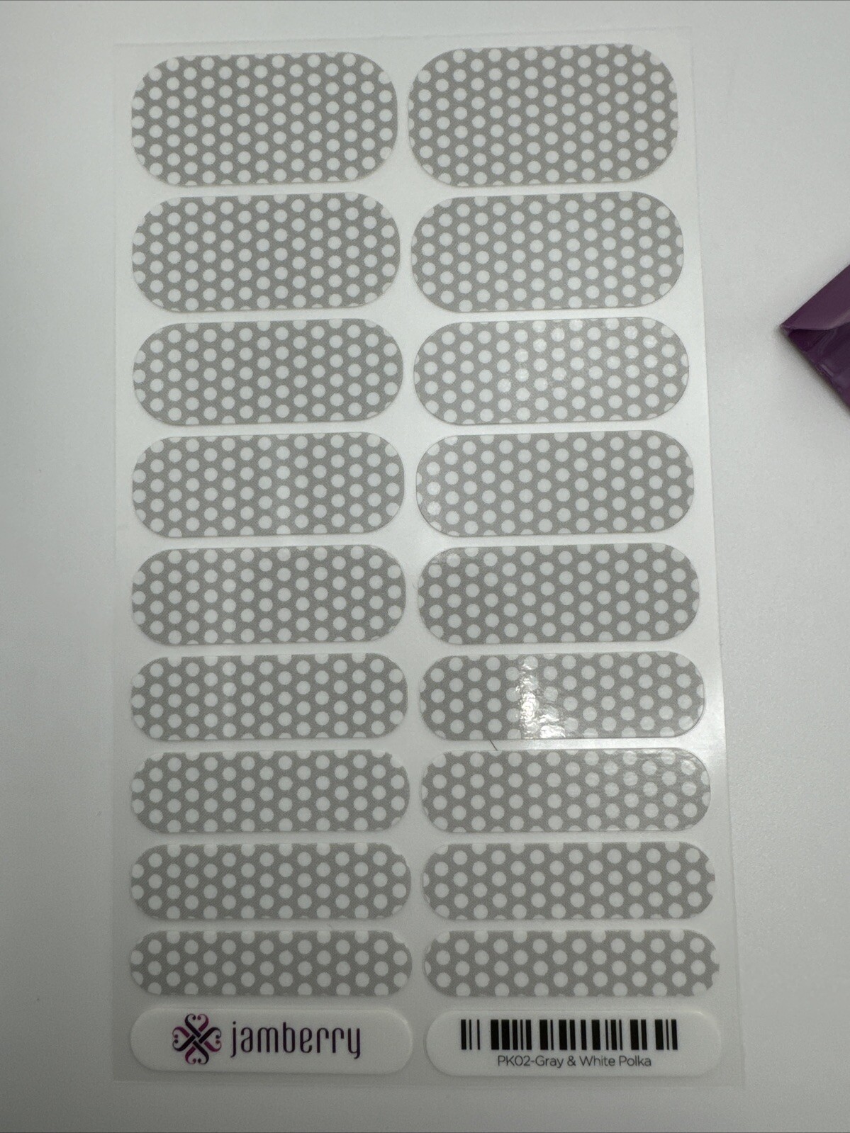 Jamberry Nail Wraps Gray & White Polka Full Sheet (polka Dots)