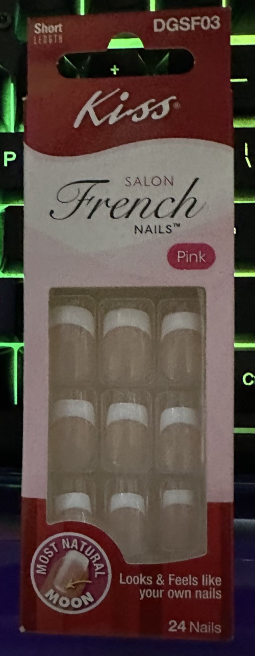 Kiss Short Length natural white french tip nails manicure