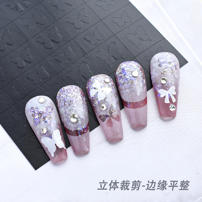1Pc Airbrush Stencil for Nails Heart Butterfly Stars Pattern Hollow Nail Sticker