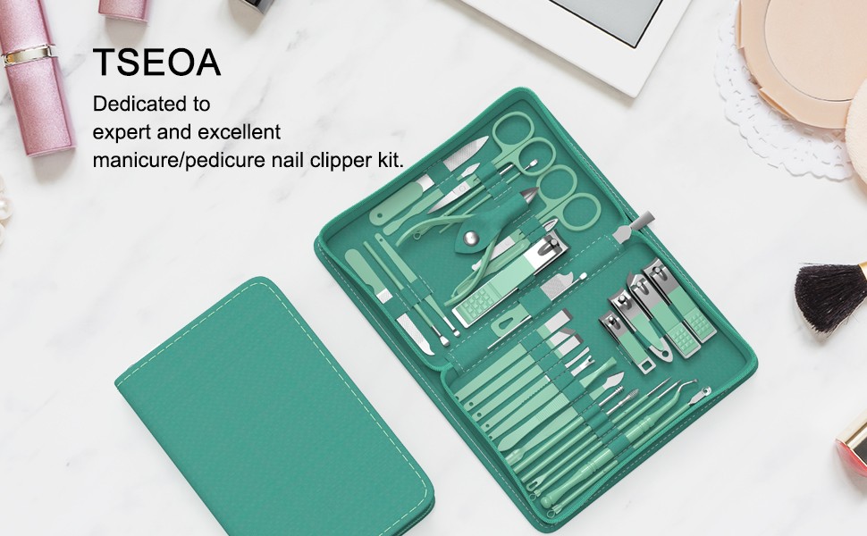 Professional Manicure and Pedicure Kit, 12-Piece Premium Grooming Set with Nail