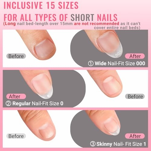Extra Short Wide Fit Almond Nail Tips for Short Wider 07-Wide XS/XXS Almond