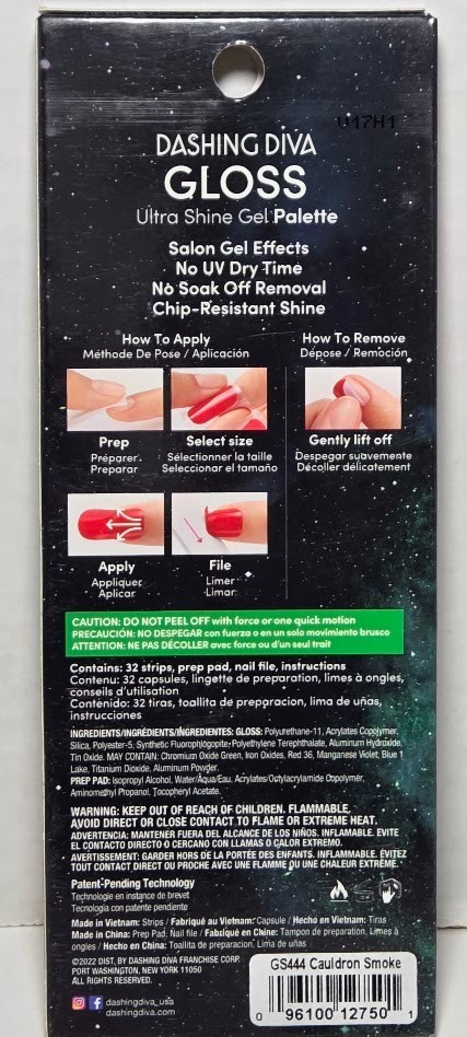 DASHING DIVA GLOSS Ultra Shine Gel Palette HALLOWEEN ‘CAULDRON SMOKE’ Nail Strip