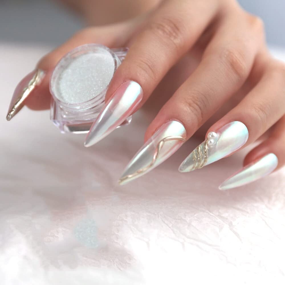 Luxury Aurora Color-Shifting Nail Powder – High-Gloss Sheen, Ultra-Fine Grind