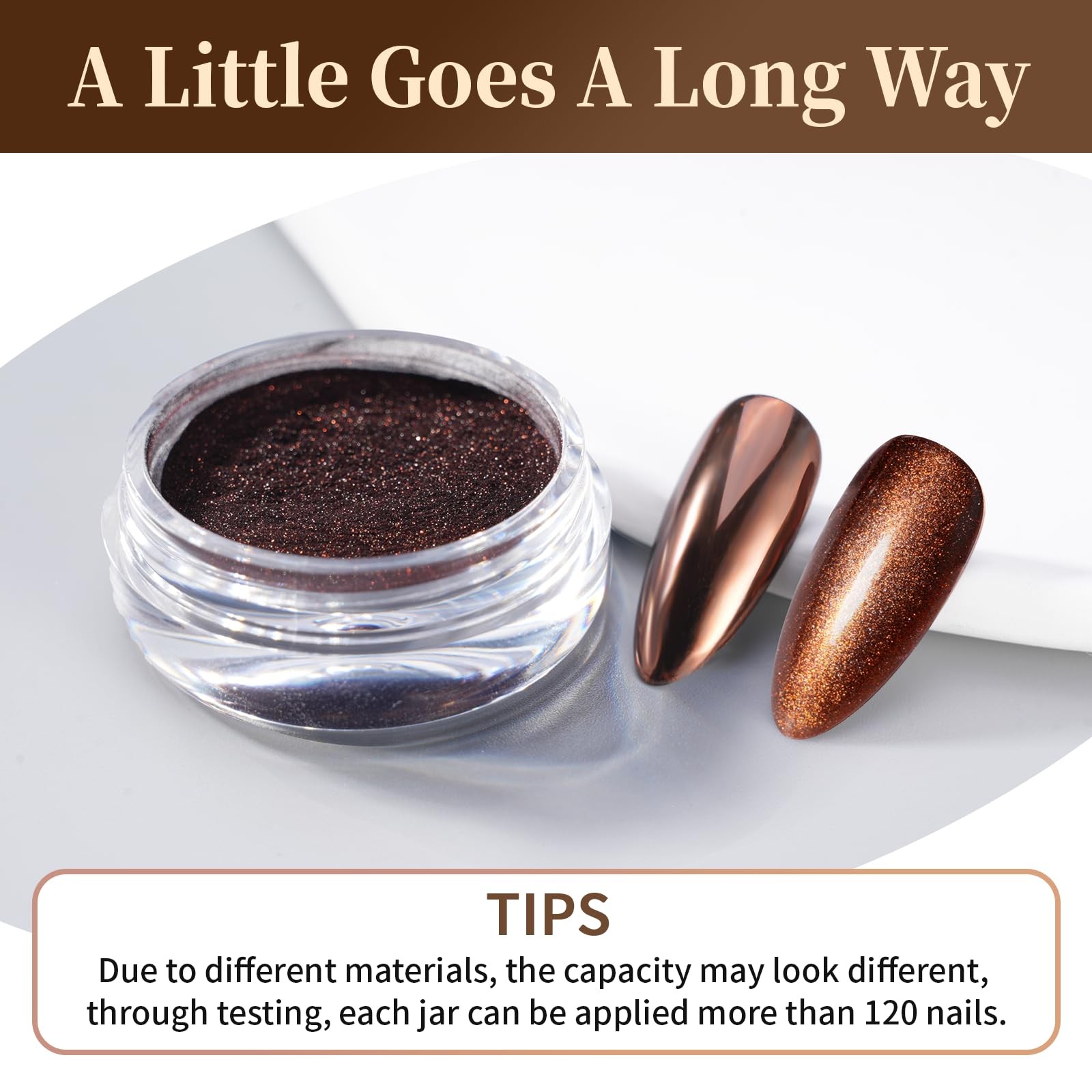 Chrome Nail Powder – Coffee Chocolate Effect Nail Art Mirror Chrome Nail Powd…