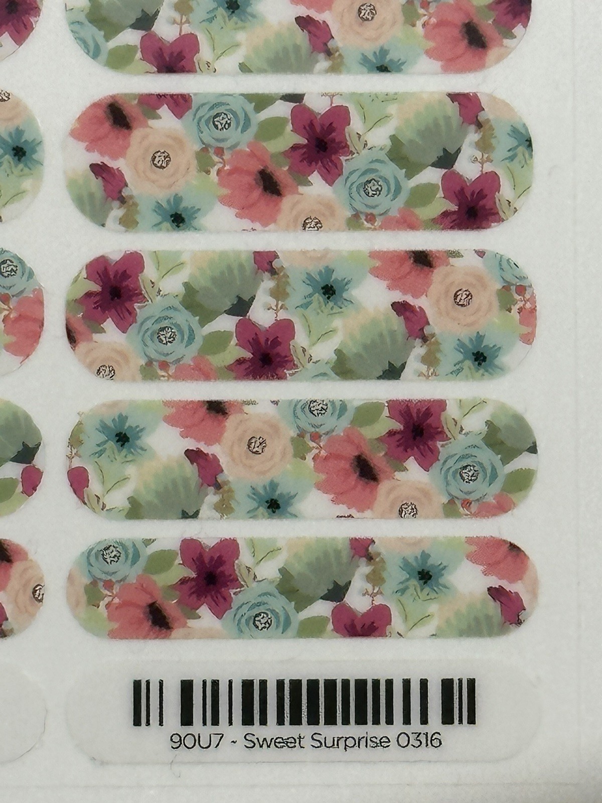 Jamberry Nail Wraps – Full Sheet – Sweet Surprise – Pink Blue Green