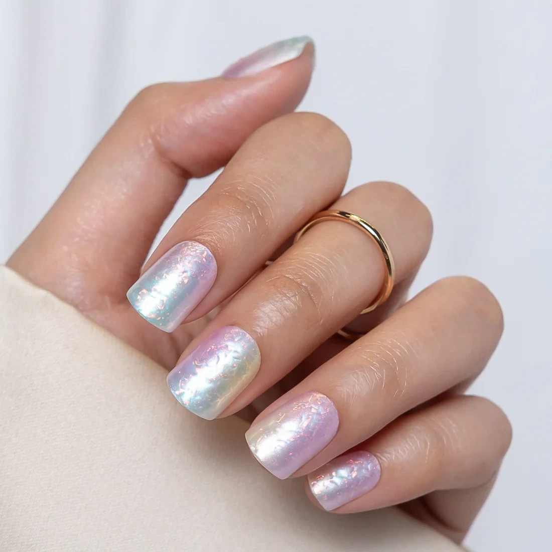 Red Aspen Press On Nails-Long Time No Sea, Leah- Square Short