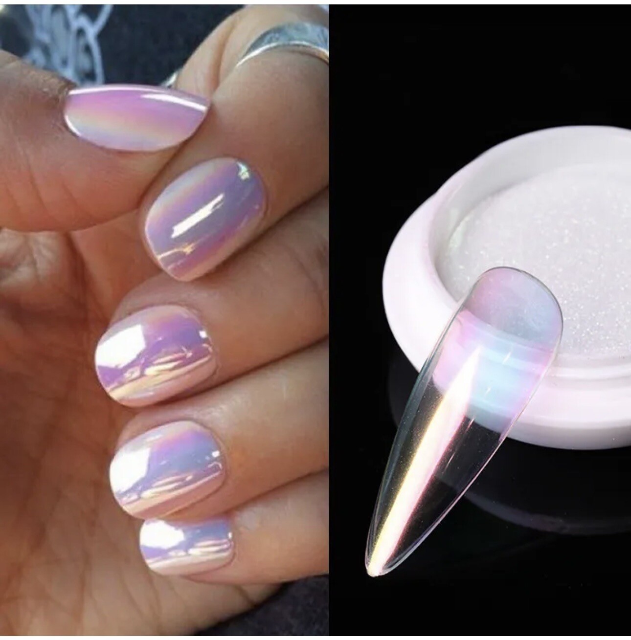 Rainbow Aurora Nail Pigment Powder Laser Glitter Holographic Nail Art Powder