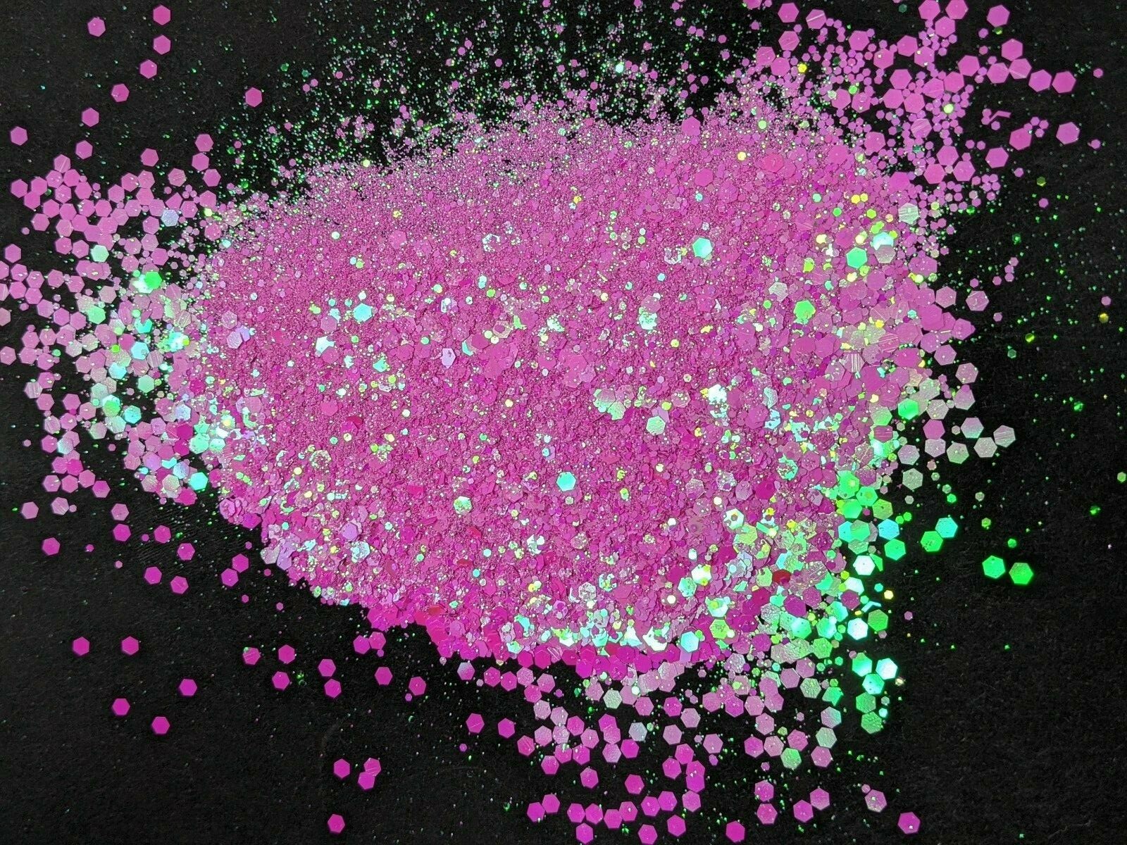 Chunky Glitter Holo Holographic Pink Hex Mix Nail Art Craft 1 2 4 6 8 Oz Jar