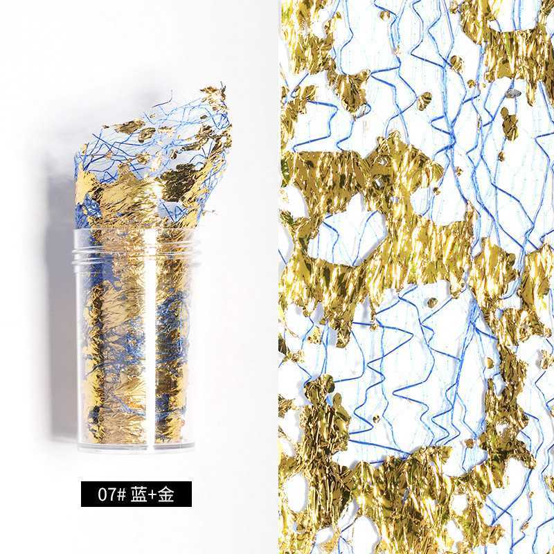 3D Mesh Nail Sticker Tape Adhesive 1PC Silk Gold Silver Net Line Foil Nail Art