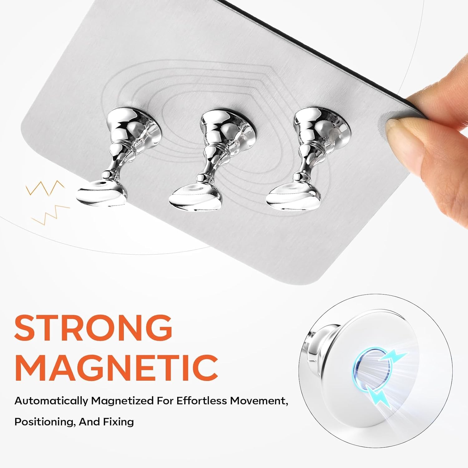 Strong Magnetic Nail Stand for Press On Nails DIY, Flat Metal Base Holds 10 Tips