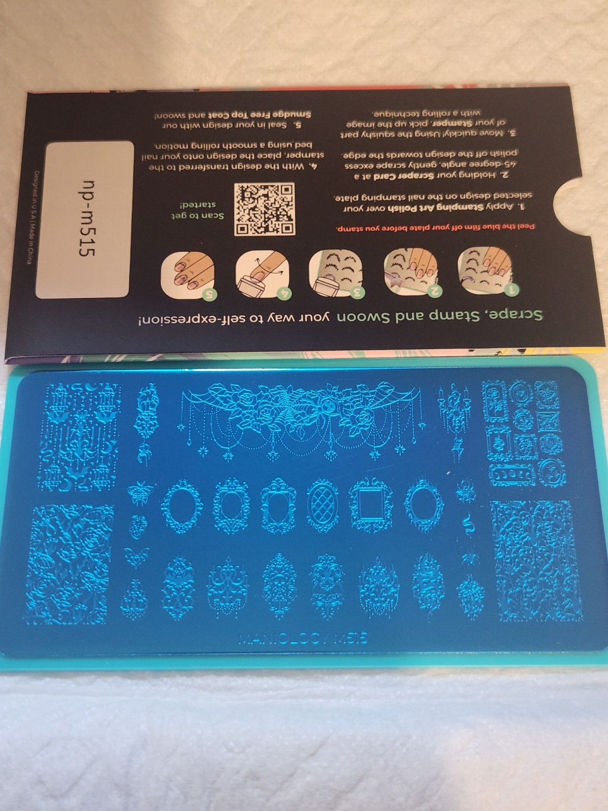 Maniology M515 Gothic Grandeur Nail Stamping Plate – New with Sleeve Halloween
