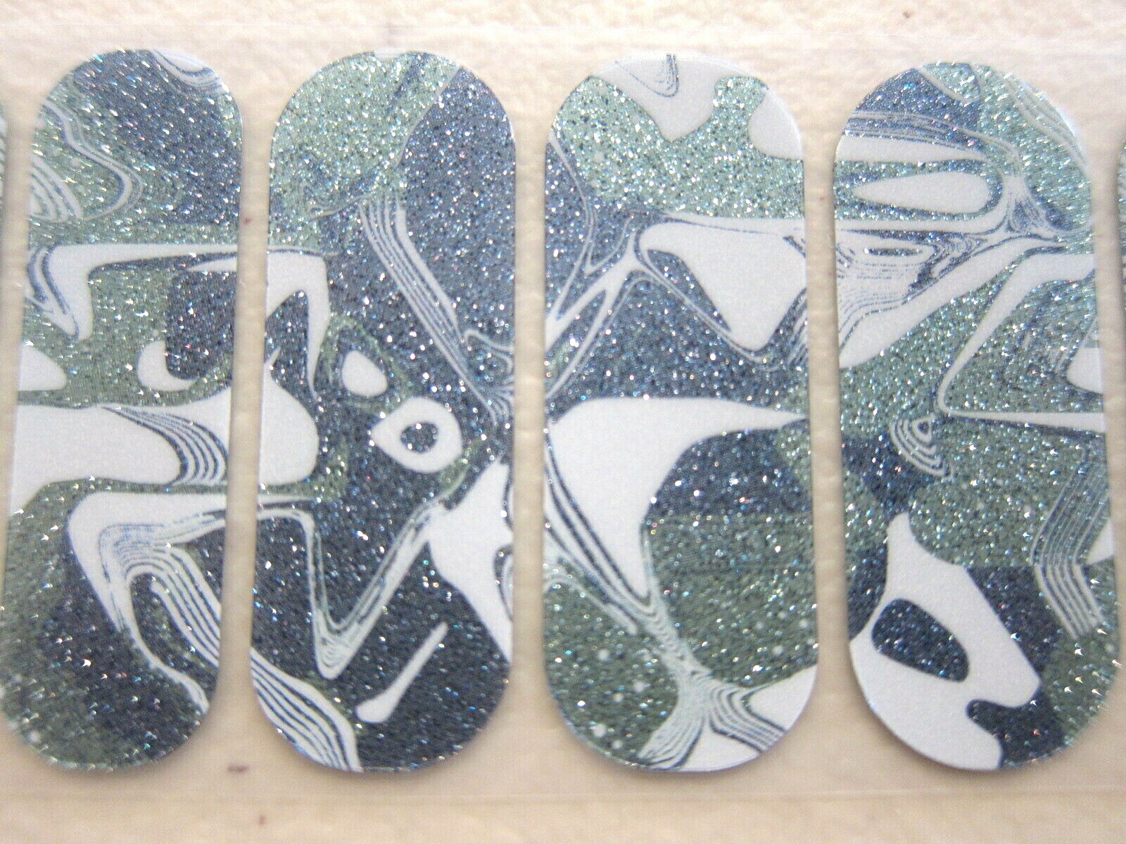 Jamberry Nail Wraps ~ HALF SHEET ~ SEA GLASS Unicorn Marbled Summer Sparkle