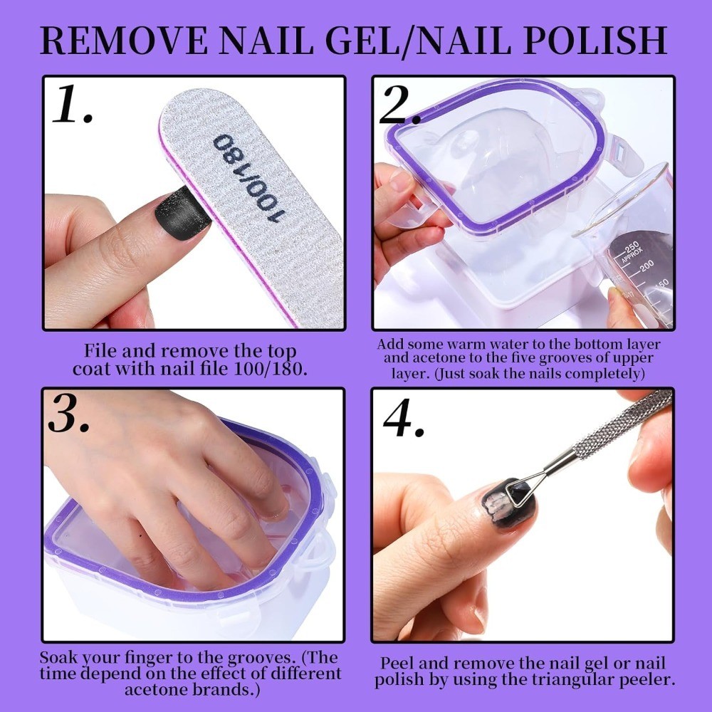 Nail Soaking Bowl Manicure Dip Powder Remover Tools Pedicure Cuticle Care Soak
