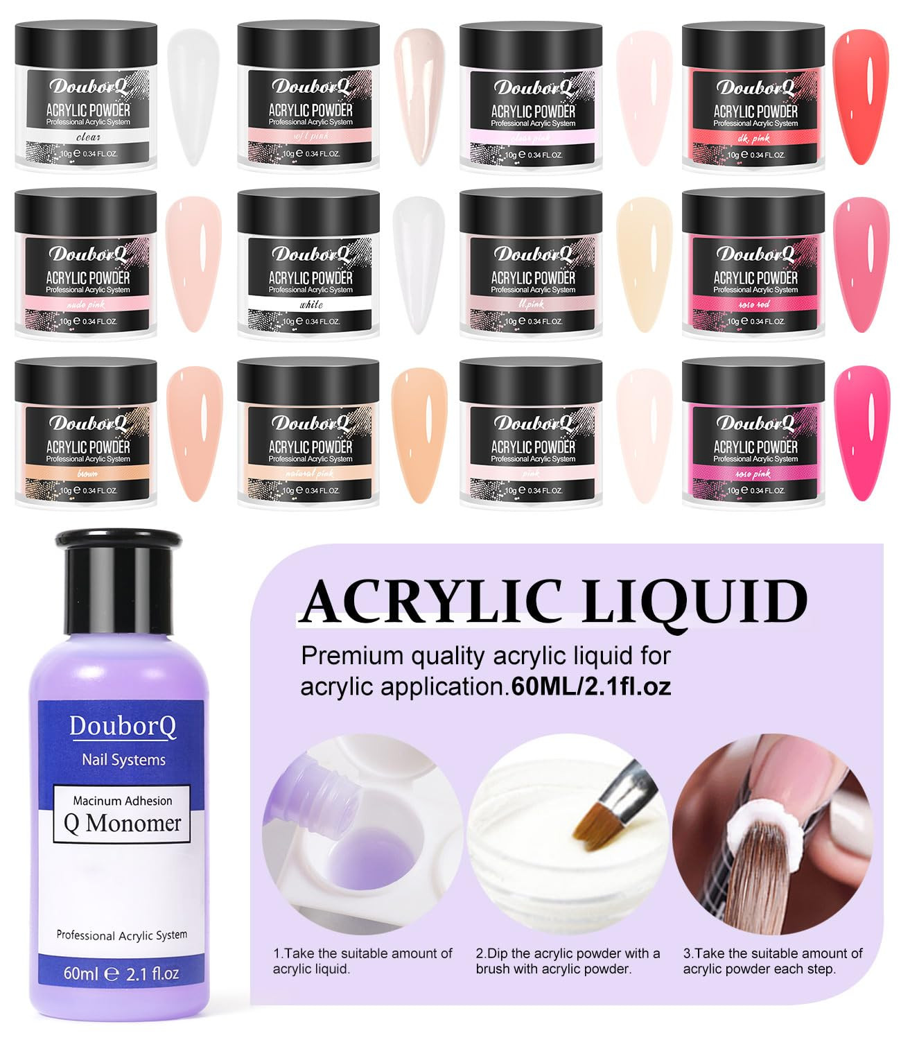 Acrylic Nail Art Kit for Beginners with U V Lamp and Drill | Complete Manicure S
