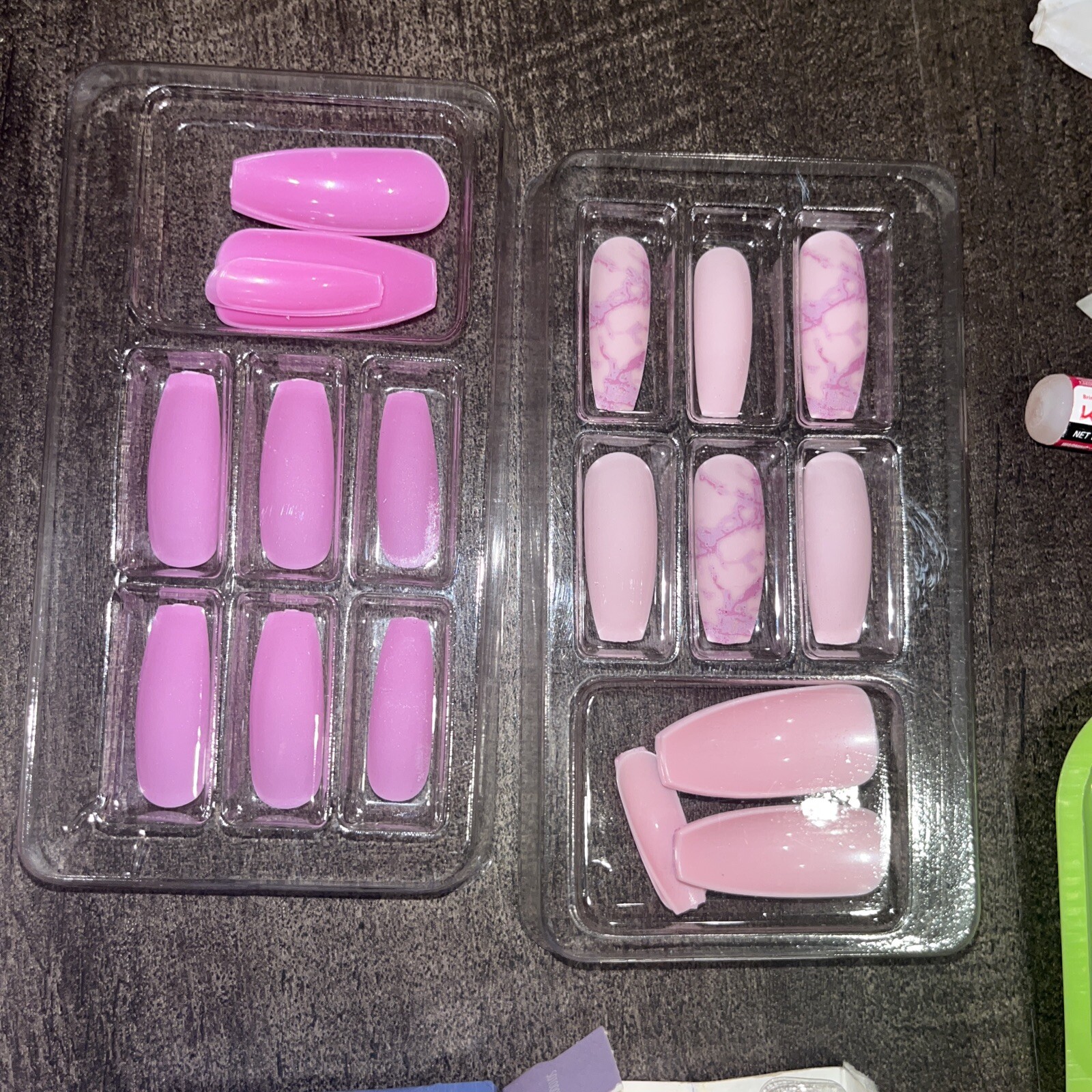 Nailbliss Professional Gel Nail Kit Press On Nails Fake Nails Stickers Pink Blue